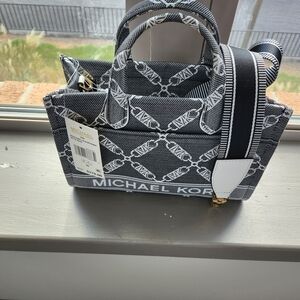 Michael Kors Monogram Black and White Satchel